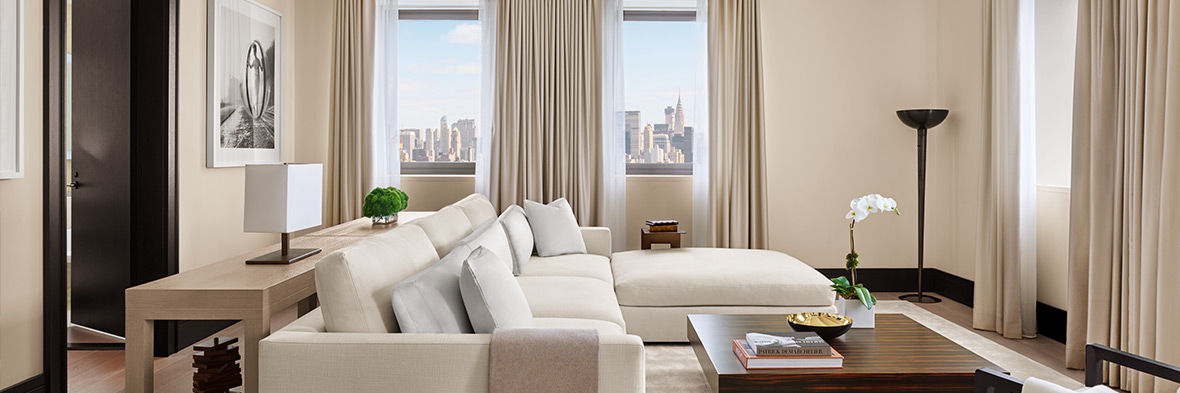 Luxurious suite overlooking New York City